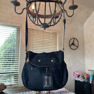 Marc Jacobs Black Preppy Nylon Messenger Bag, Large Crossbody, preowned